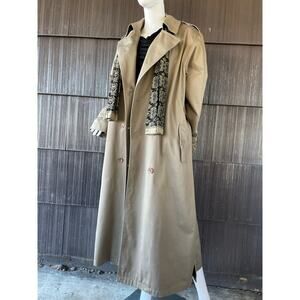 🔥VTG Misty Harbor Double Breasted Wool Blend Liner Tan Trench Coat Women 16R
